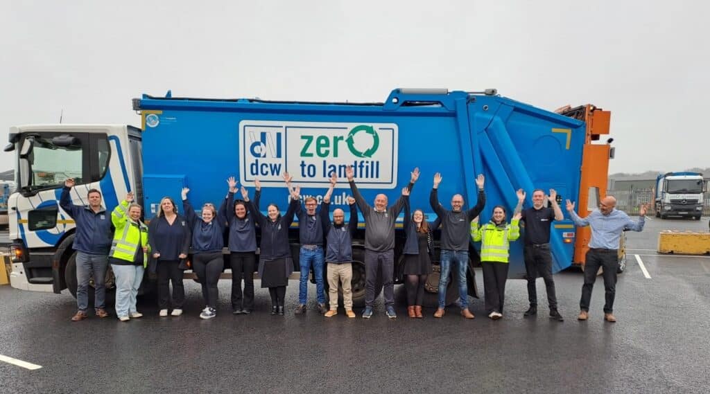 DCW team in front of one of our waste collection trucks